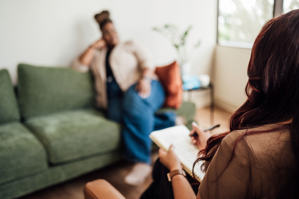 women in demanding careers on a therapy session.