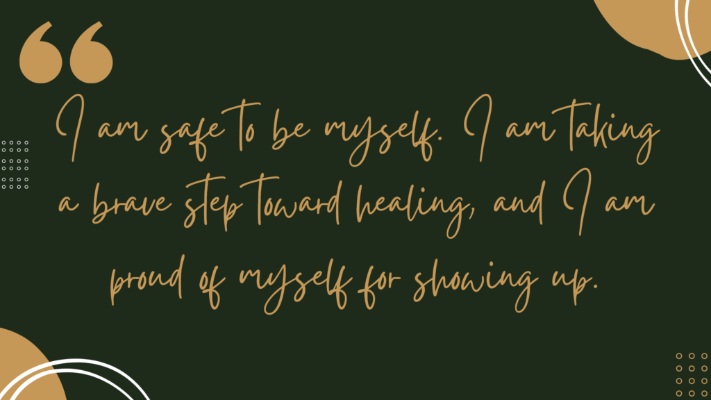 Affirmation card for First Therapy Session Anxiety
