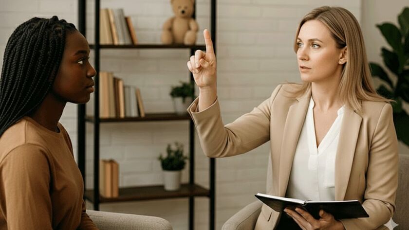 EMDR Therapist in session